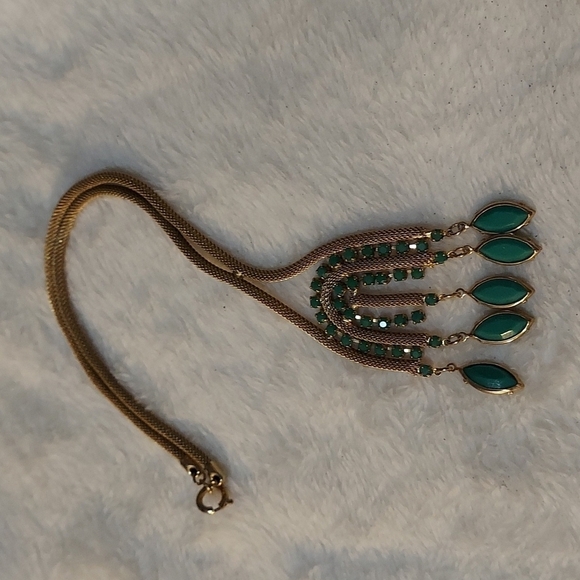 Avon Jewelry - Avon Gold and Green Choker
